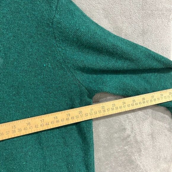 Timberland Mens L Henley Button Mock Neck Wool Blend Knit Green Sweater Pullover - Picture 7 of 7